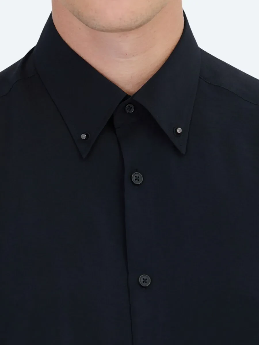 Black Regular Fit Weaving Casual Shirt - 5