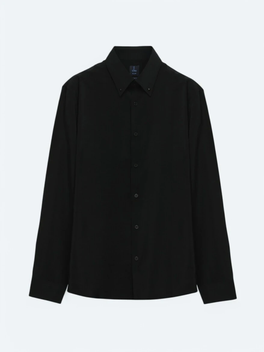 Black Regular Fit Weaving Casual Shirt - 7