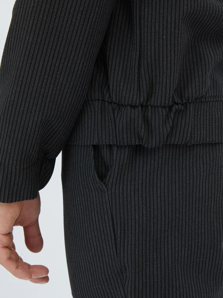 Black Striped Comfort Fit Suit - 5