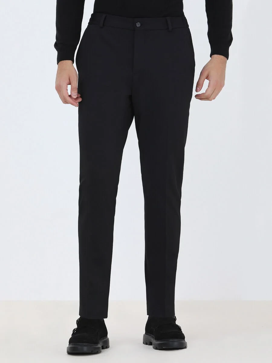 Black Striped Slim Fit Suit - 6