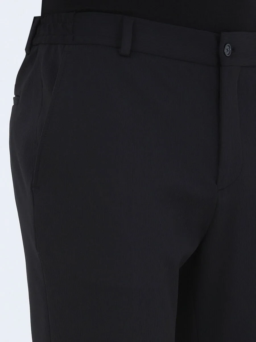 Black Striped Slim Fit Suit - 7