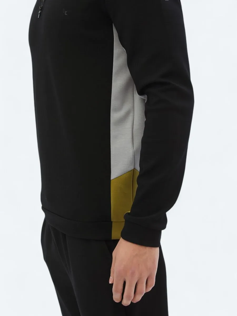 Black Turtleneck Plain Sweatshirt - 5