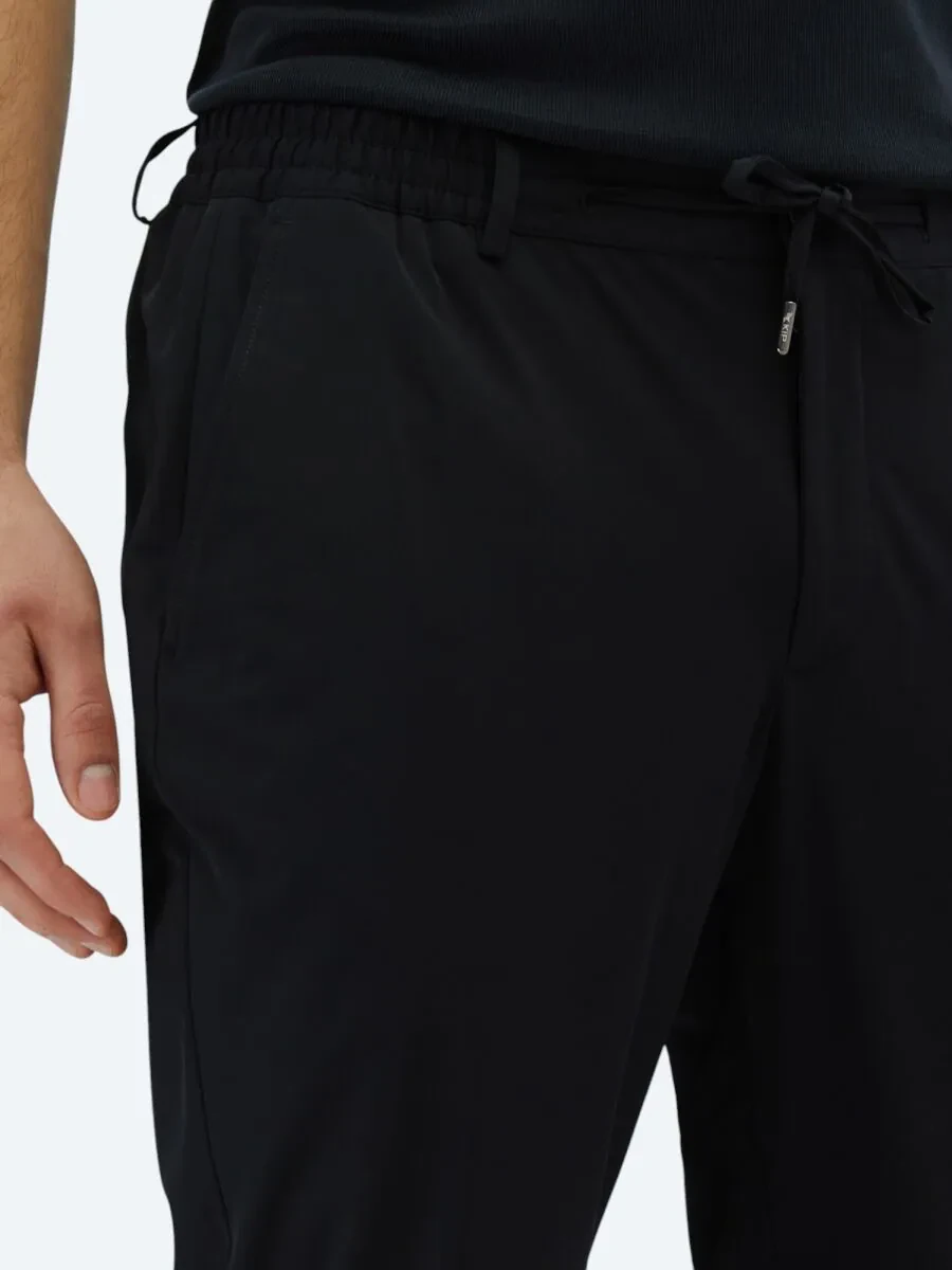 Black Weaving Casual Trousers - 3