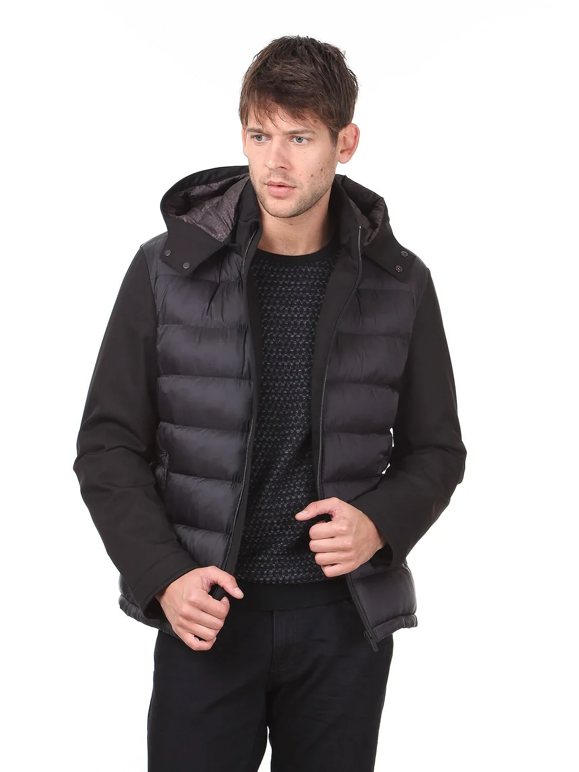 Black Weaving Coat - 1