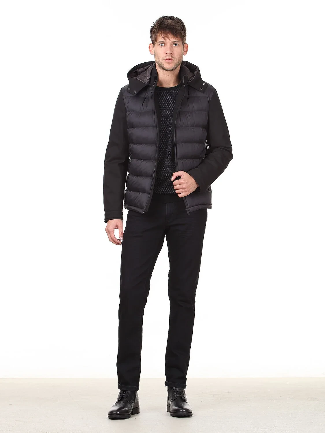 Black Weaving Coat - 3