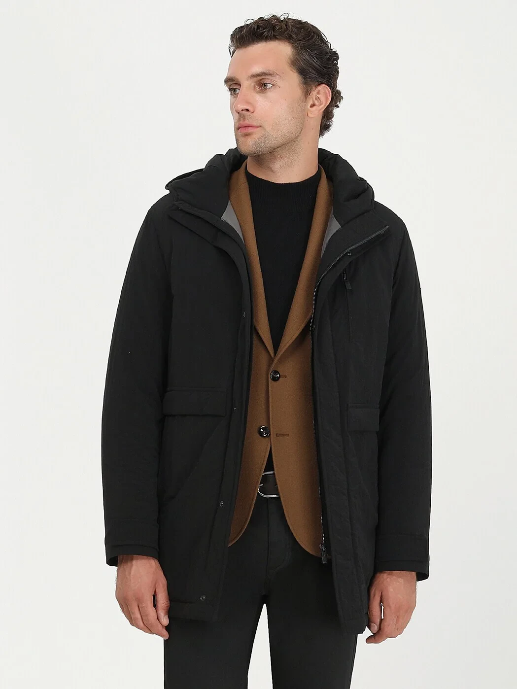 Black Weaving Coat - 1