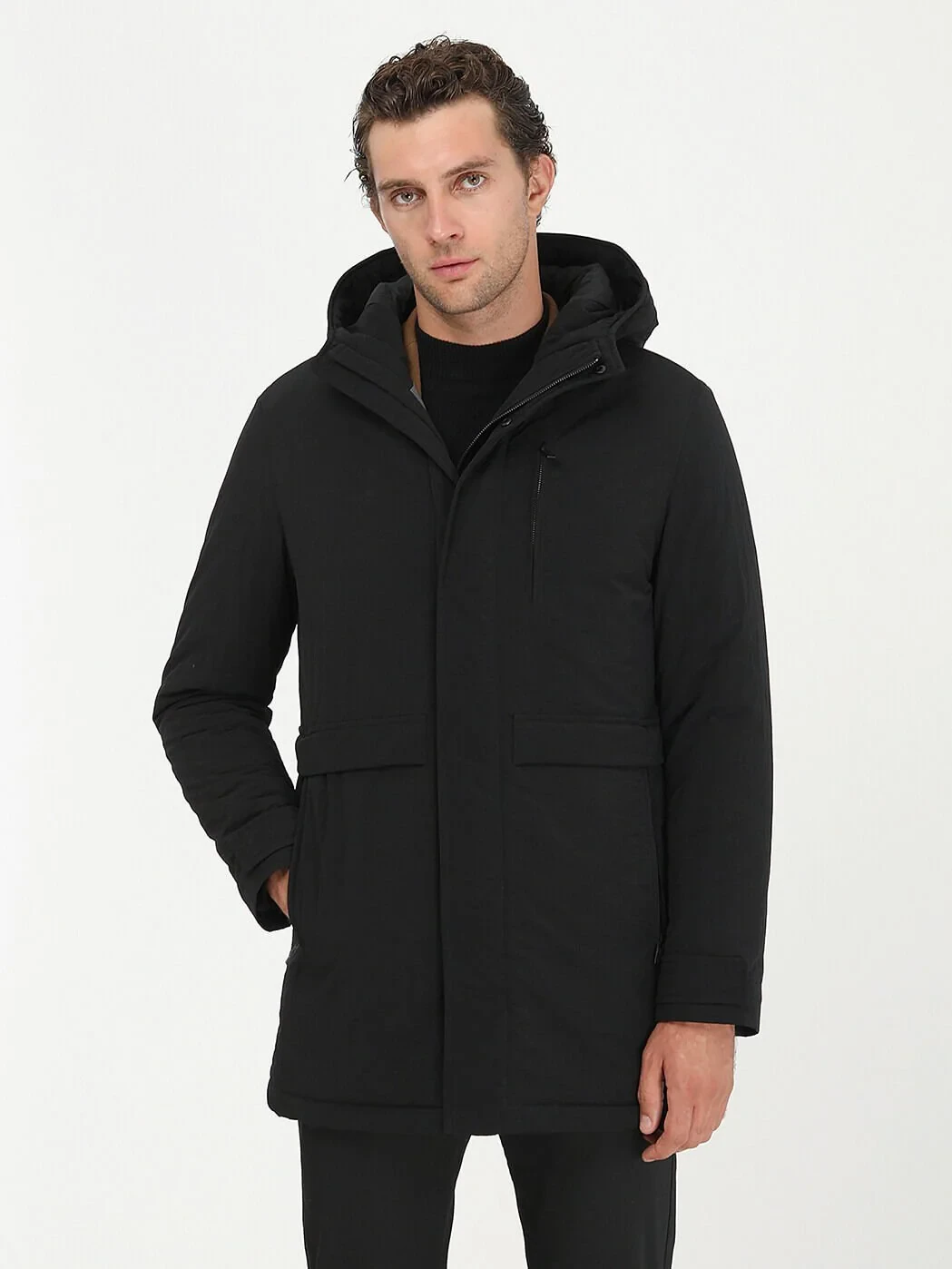 Black Weaving Coat - 2