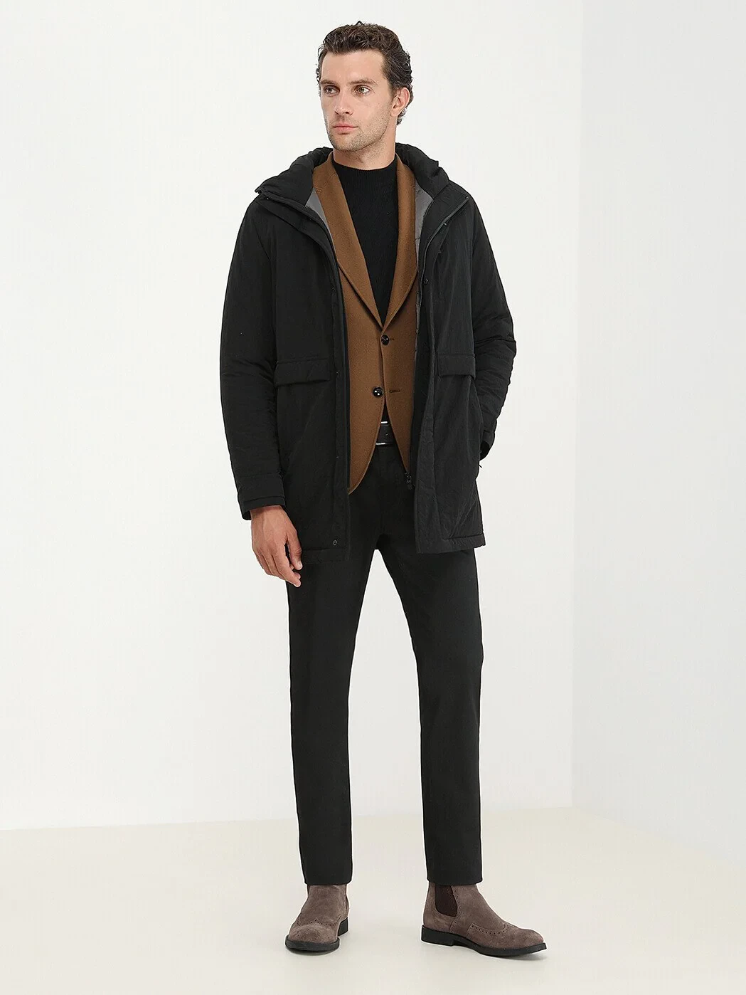 Black Weaving Coat - 3