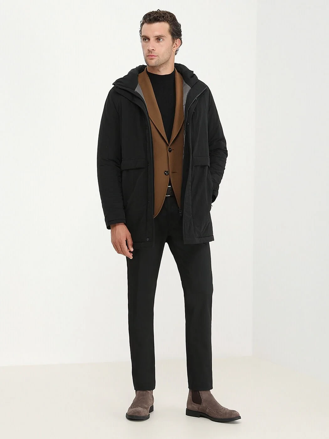 Black Weaving Coat - 3