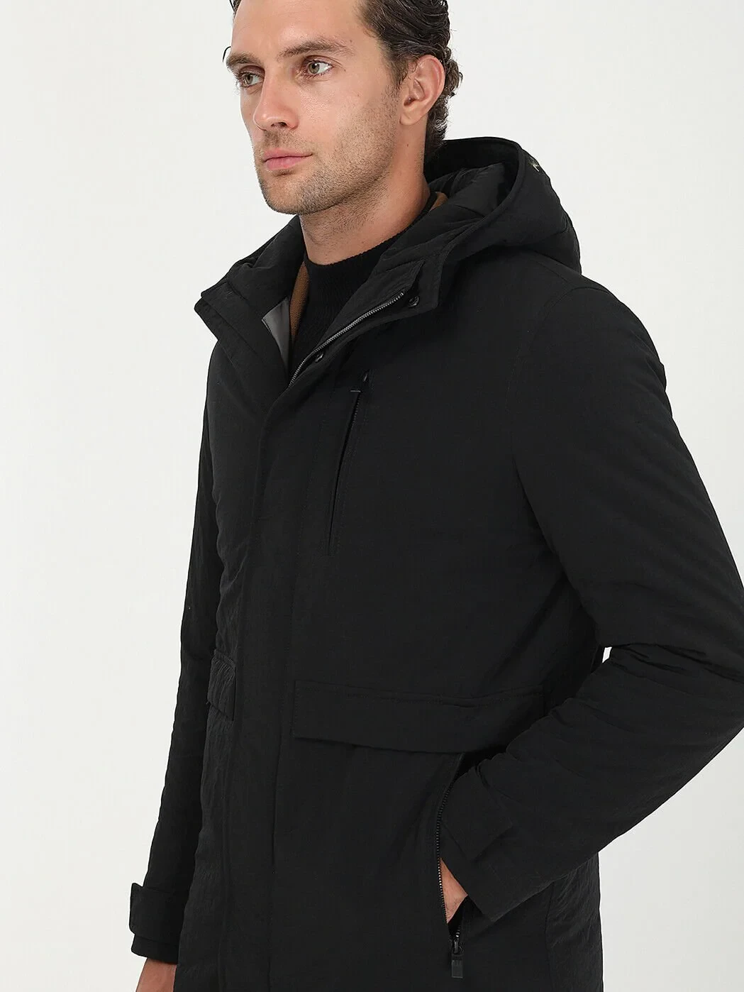 Black Weaving Coat - 4