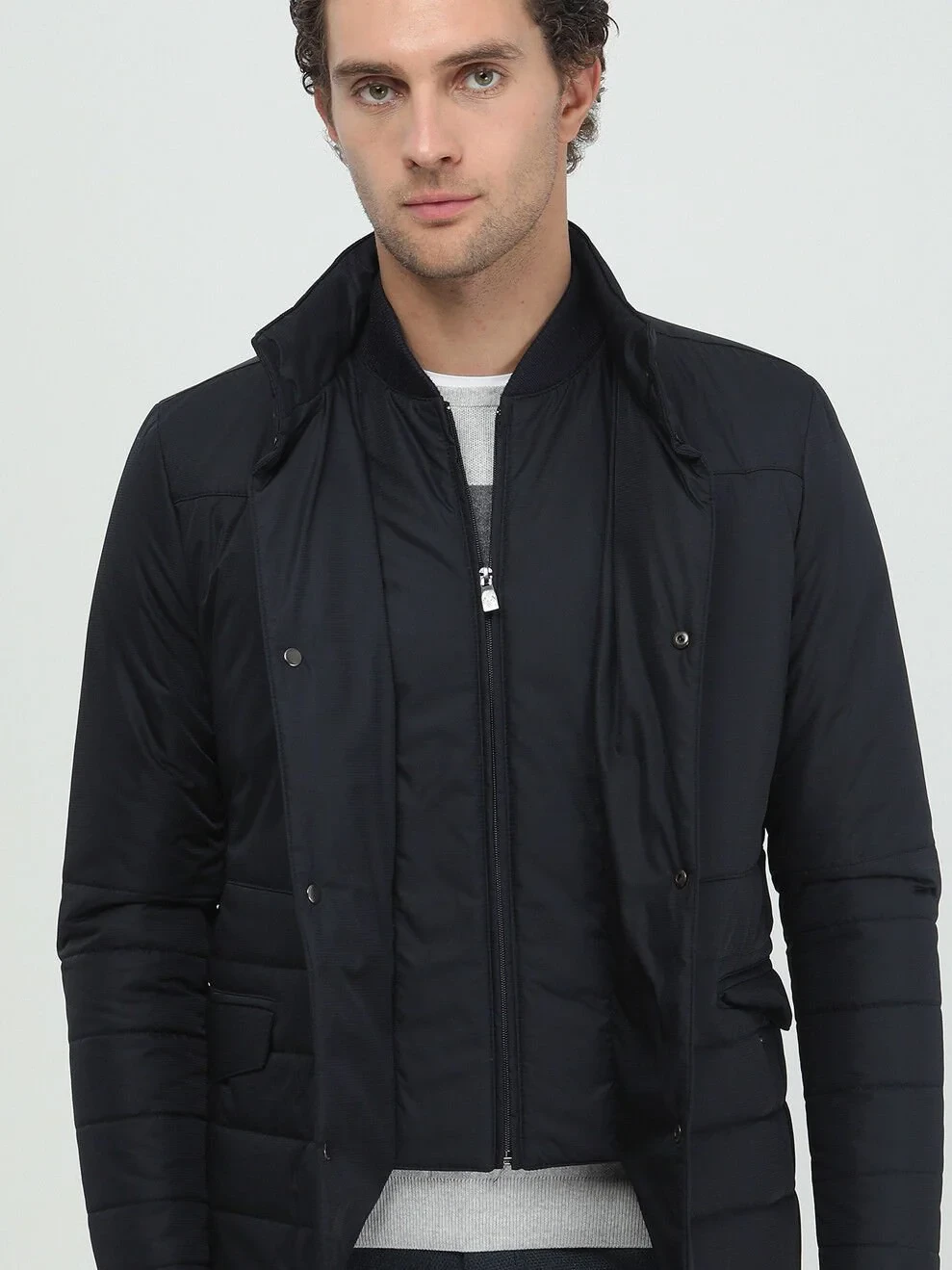 Black Weaving Coat - 2