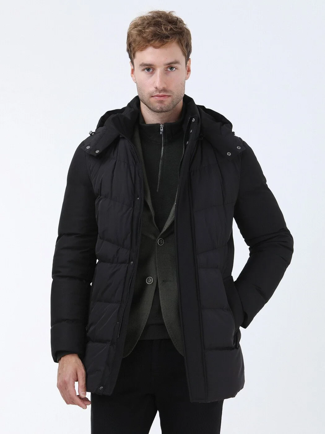 Black Weaving Coat - 1