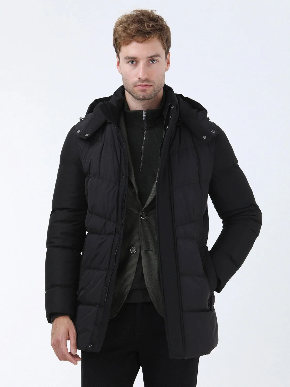 Black Weaving Coat - 1