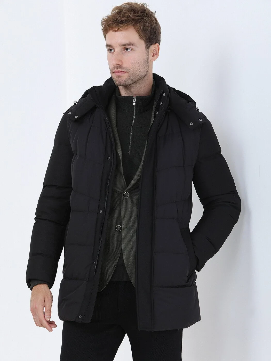 Black Weaving Coat - 3