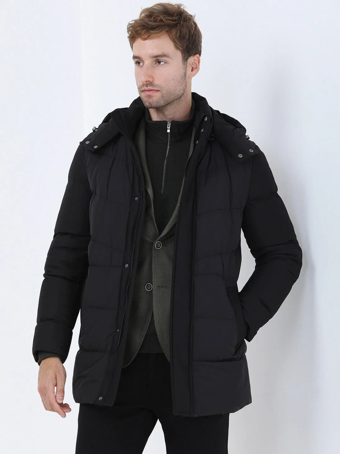 Black Weaving Coat - 3