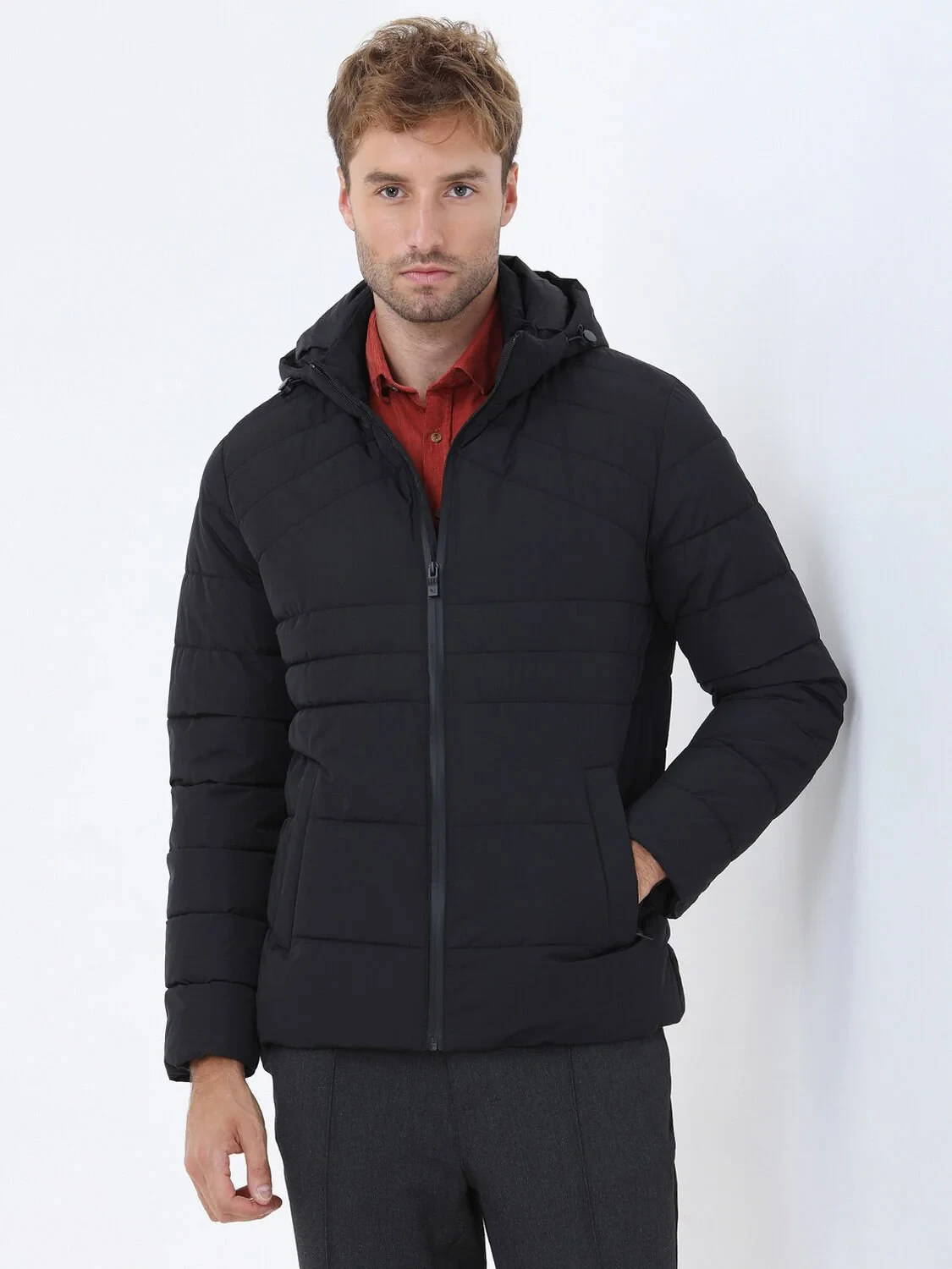 Black Weaving Coat - 1