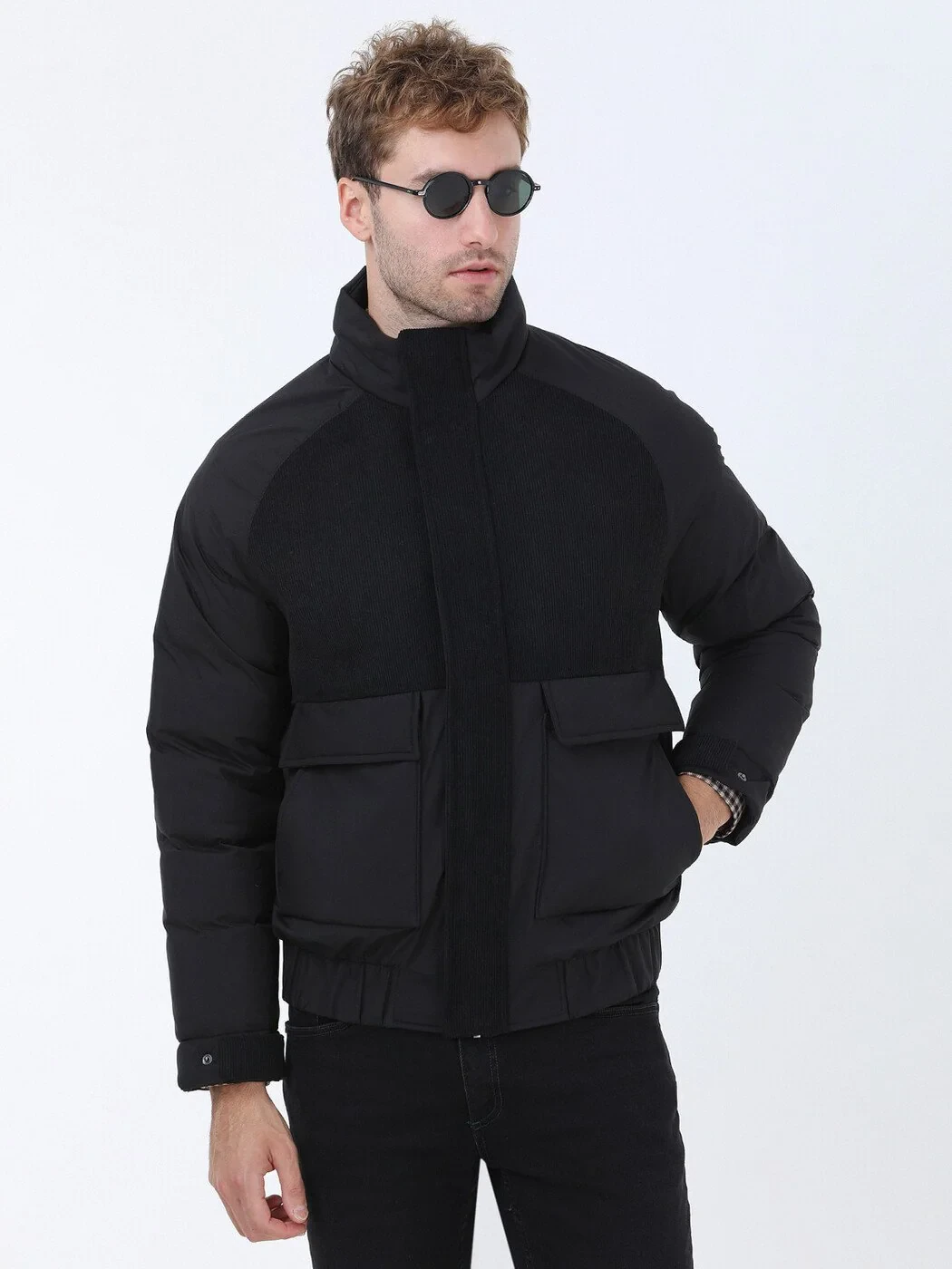 Black Weaving Coat - 3
