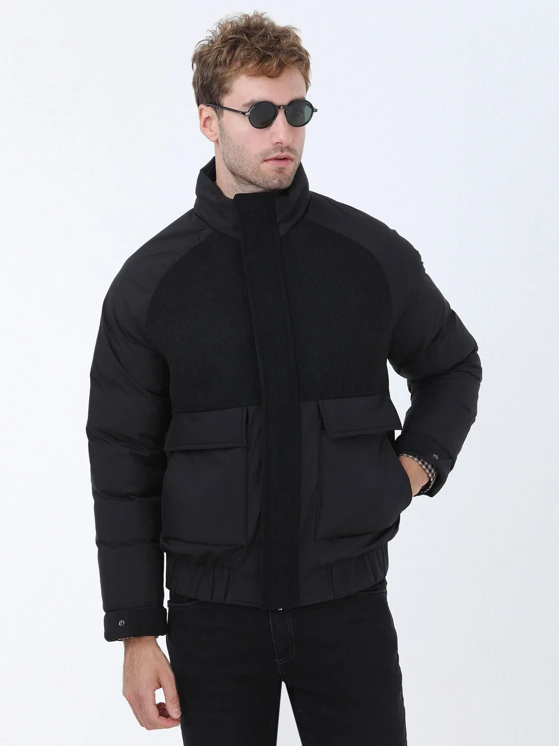Black Weaving Coat - 3