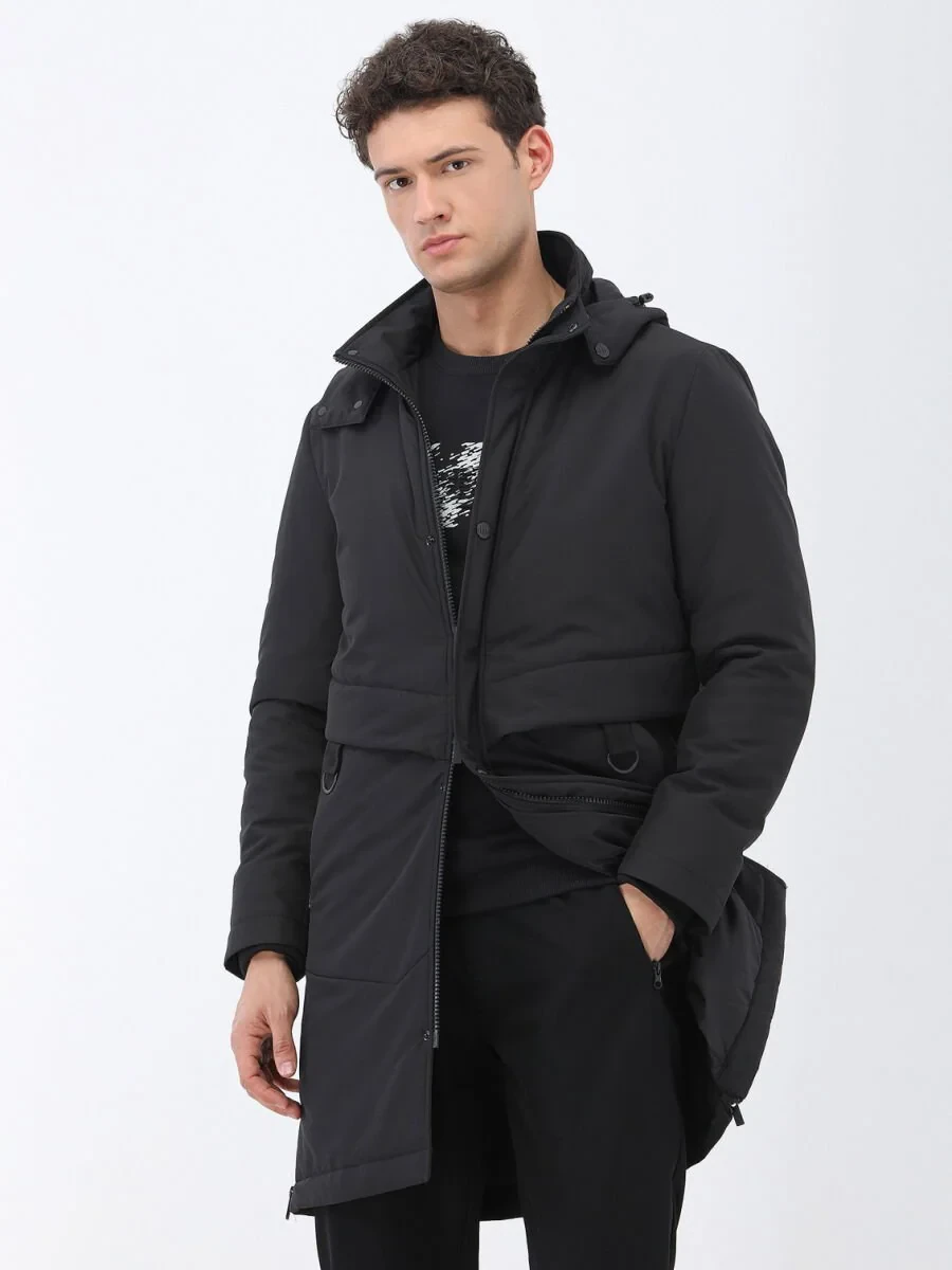 Black Weaving Coat - 3