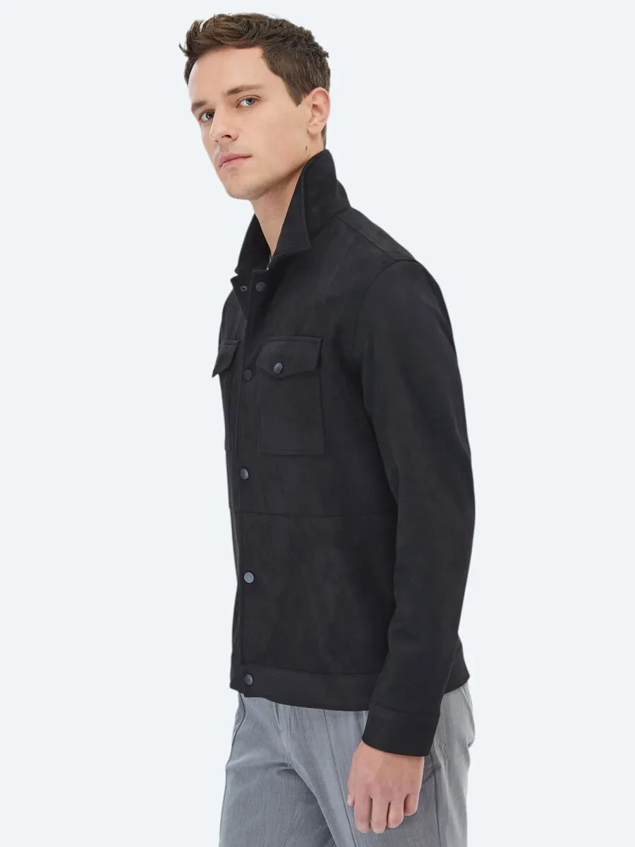 Black Weaving Coat - 4