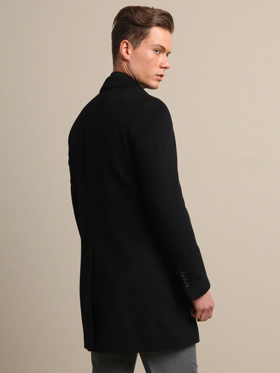 Black Weaving Overcoat - 4