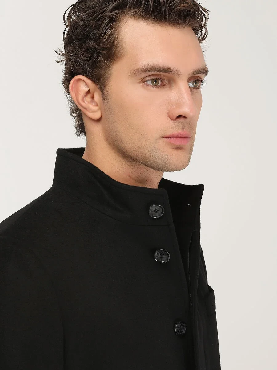 Black Weaving Overcoat - 4
