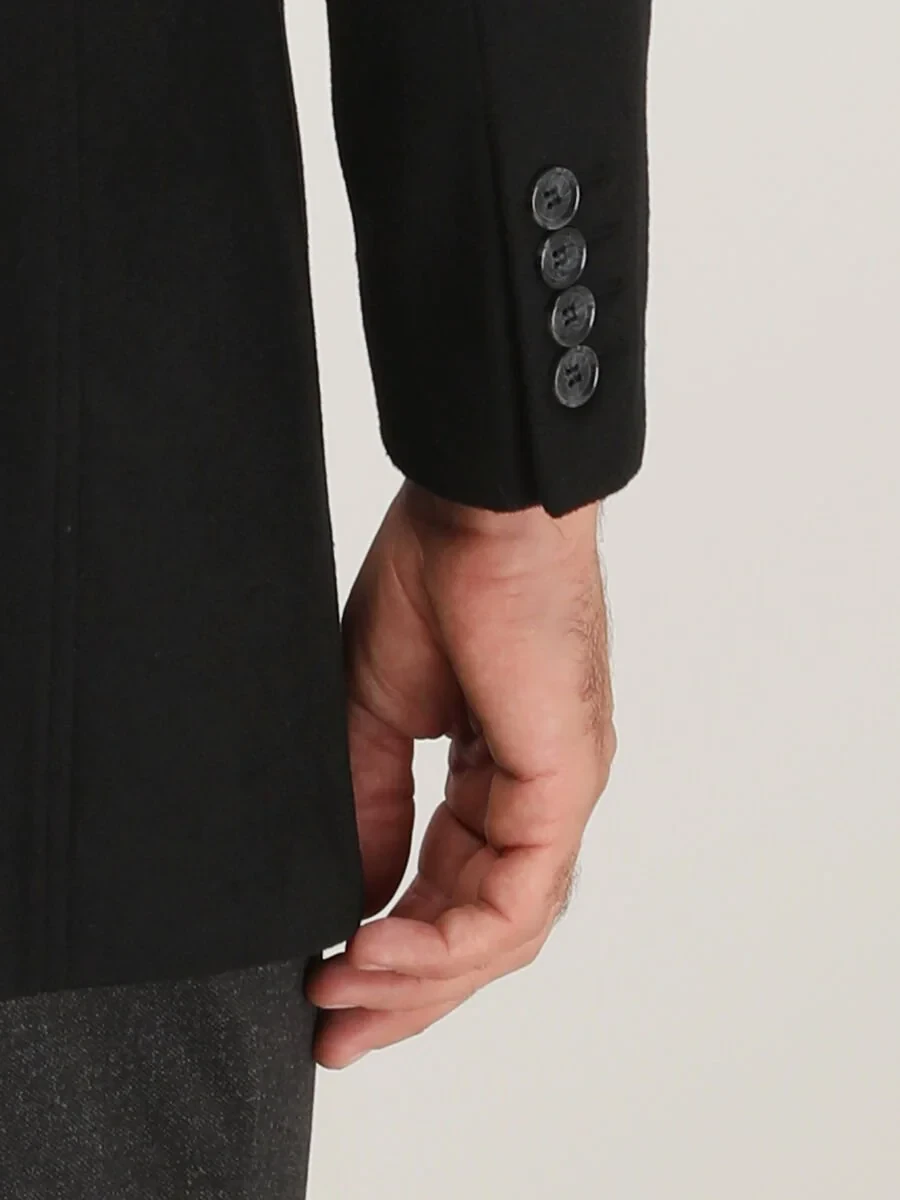 Black Weaving Overcoat - 5