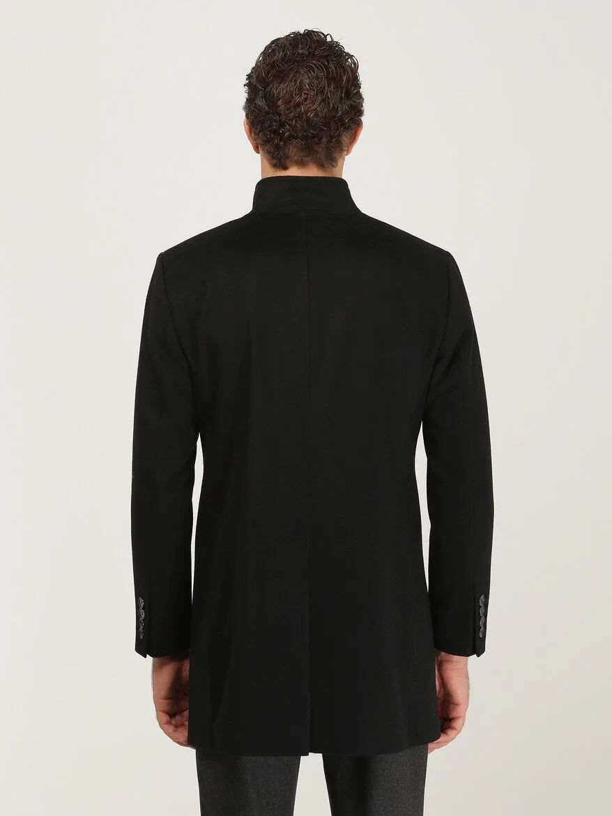 Black Weaving Overcoat - 6