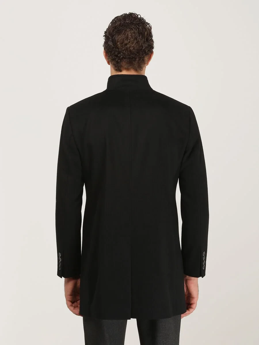 Black Weaving Overcoat - 6