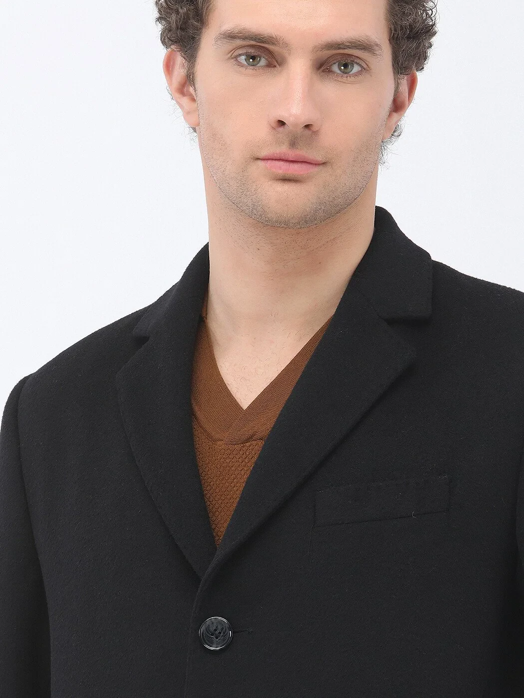 Black Weaving Overcoat 