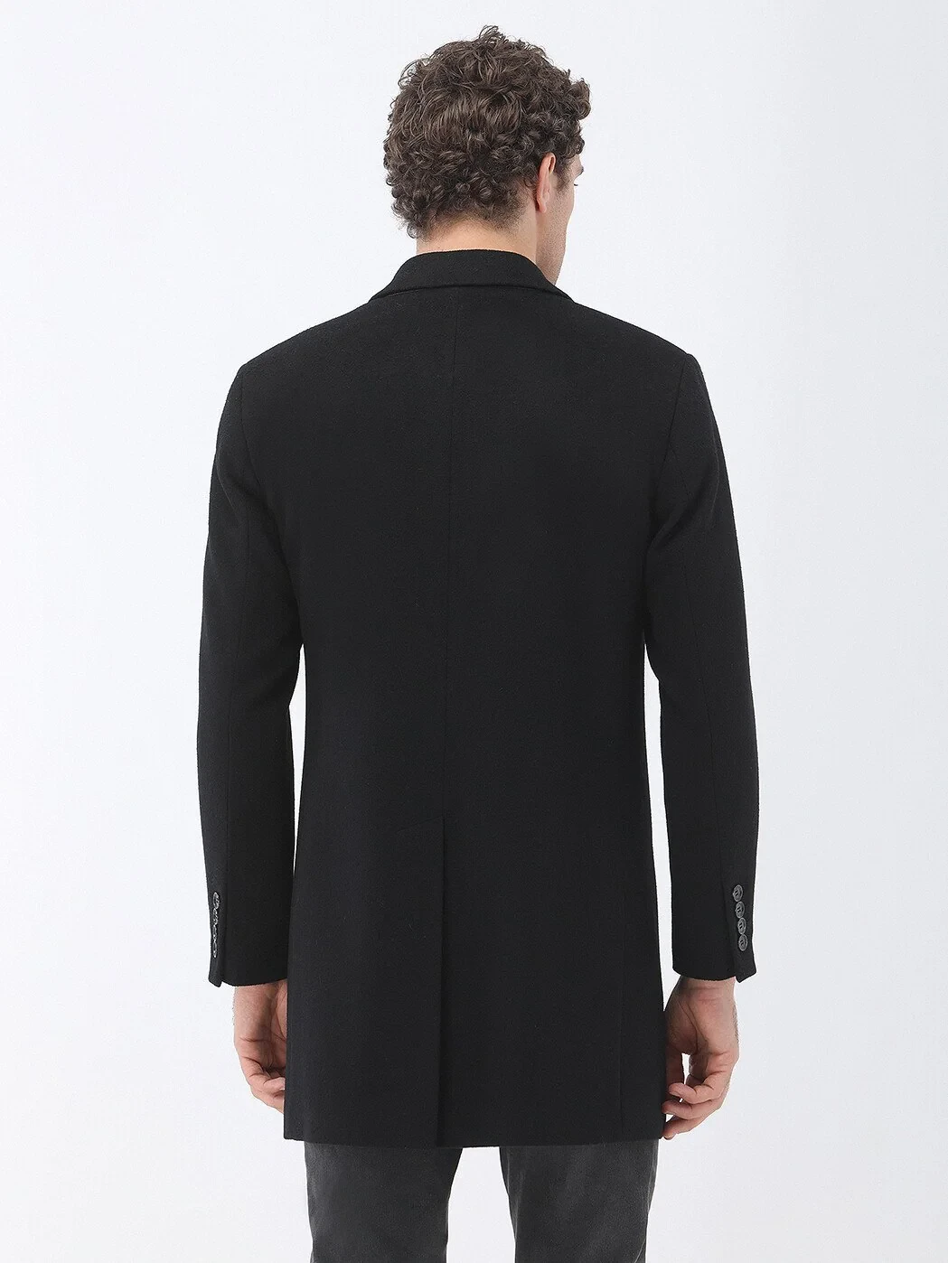 Black Weaving Overcoat - 5