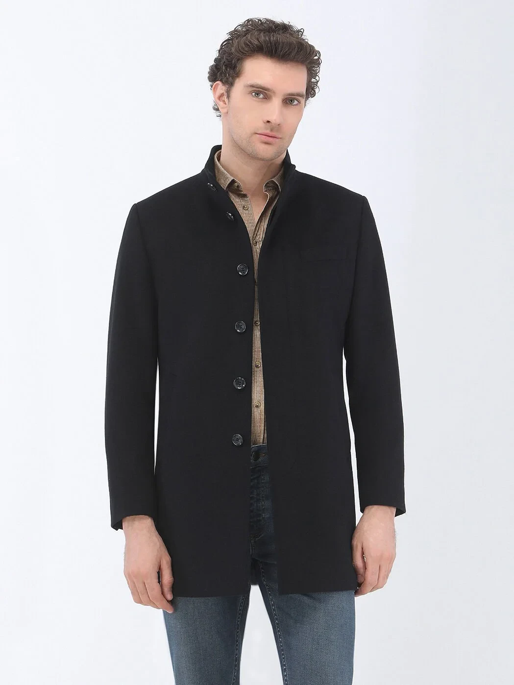 Black Weaving Overcoat - 3