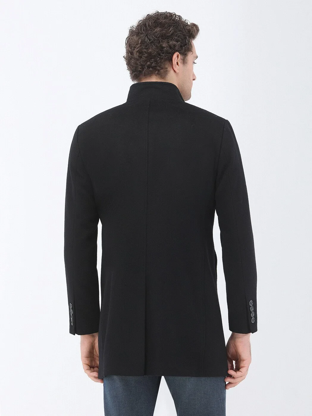Black Weaving Overcoat - 5