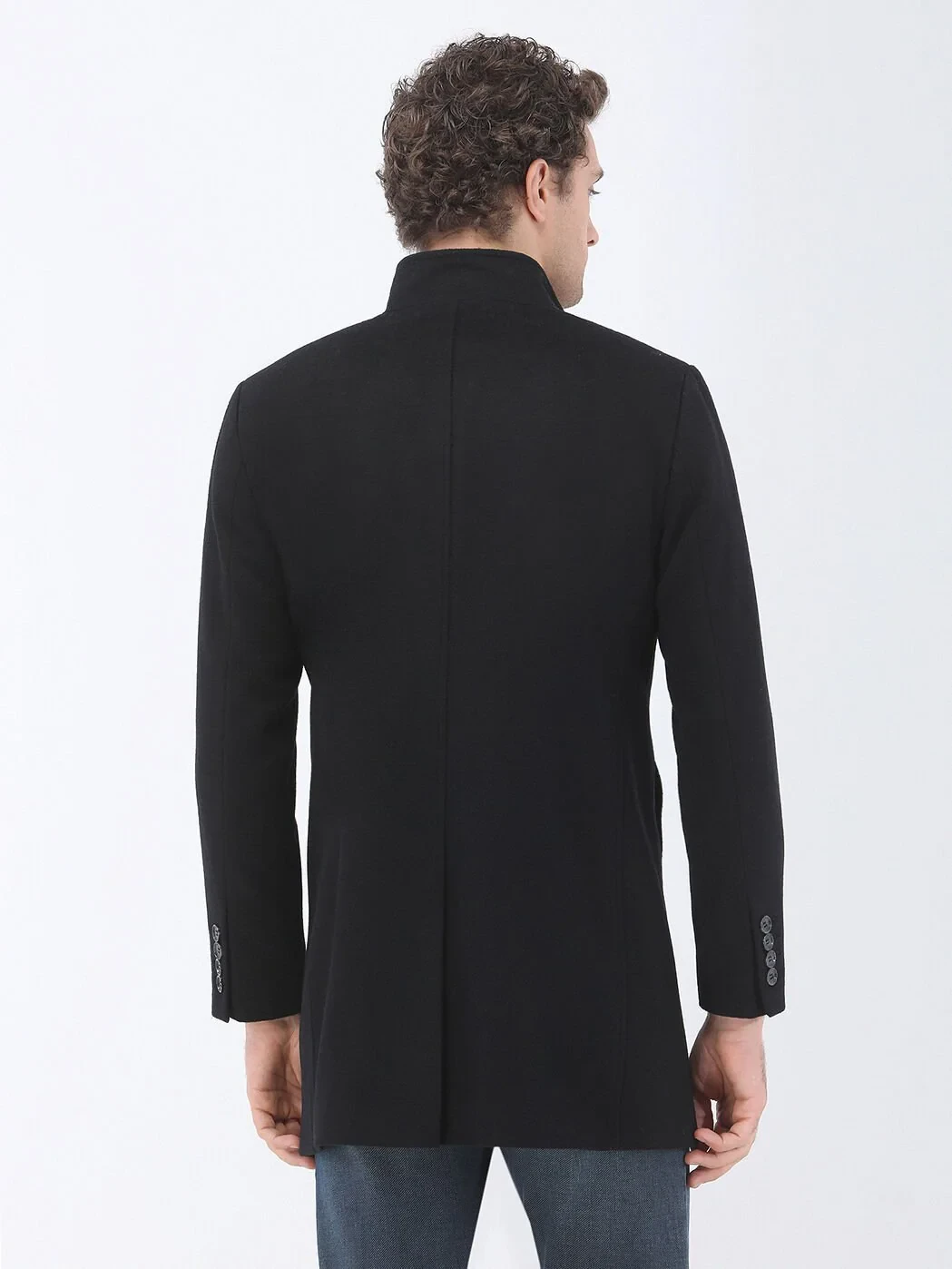 Black Weaving Overcoat - 5