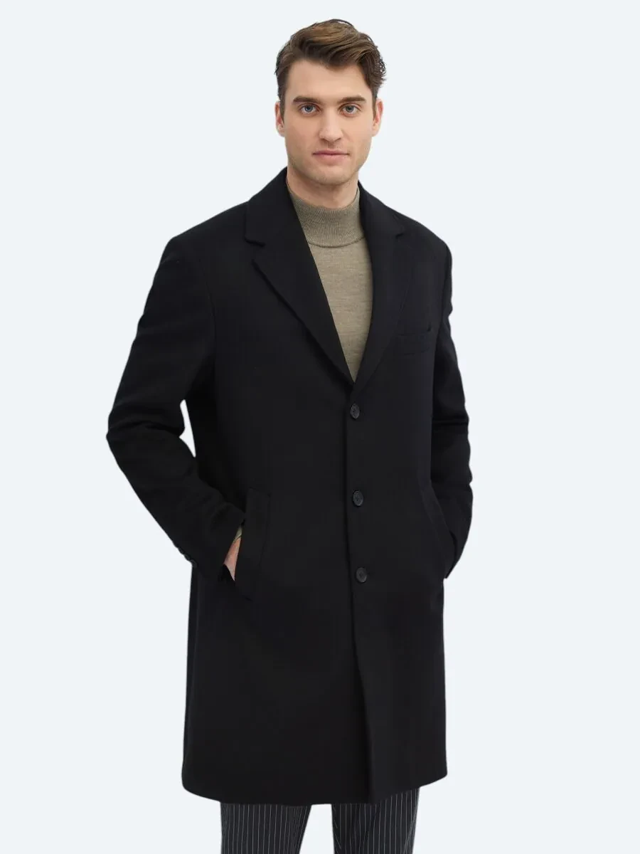 Black Weaving Overcoat - 3