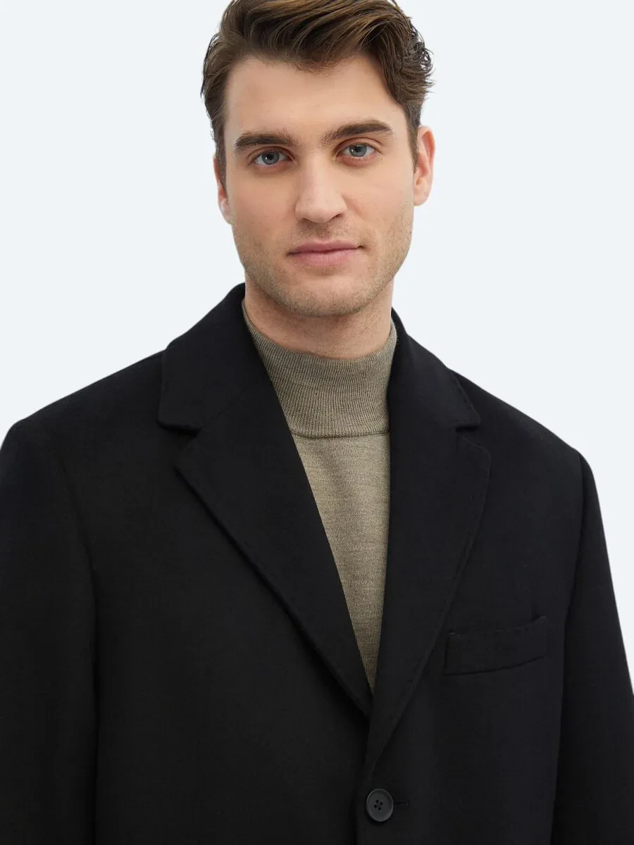 Black Weaving Overcoat - 4