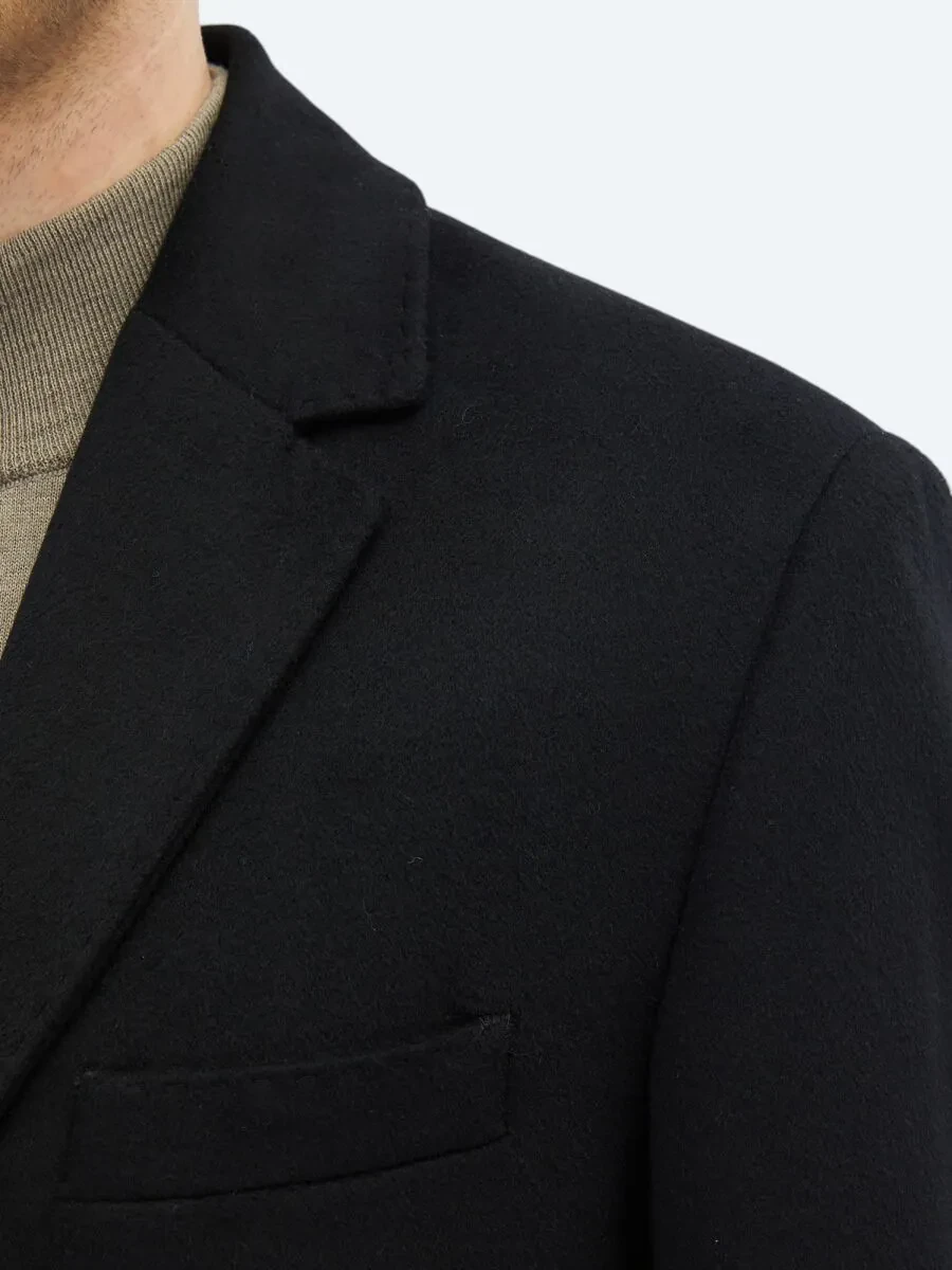 Black Weaving Overcoat - 5