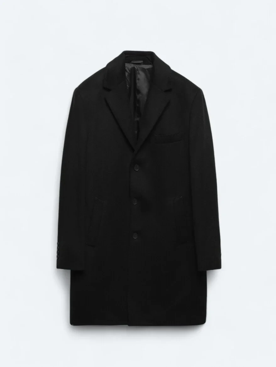 Black Weaving Overcoat - 7