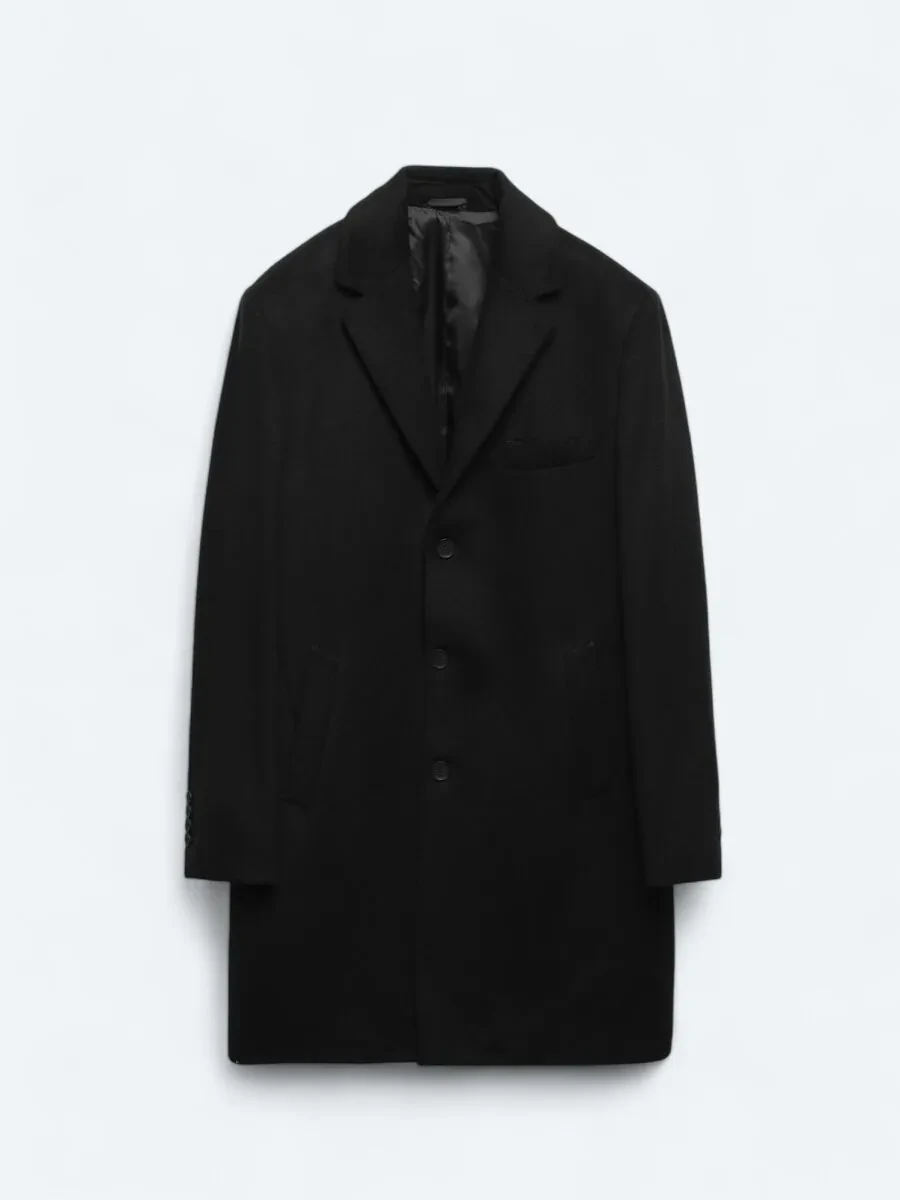 Black Weaving Overcoat - 7