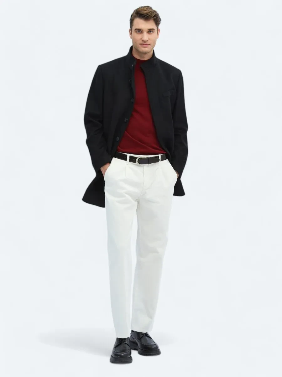 Black Weaving Overcoat - 2