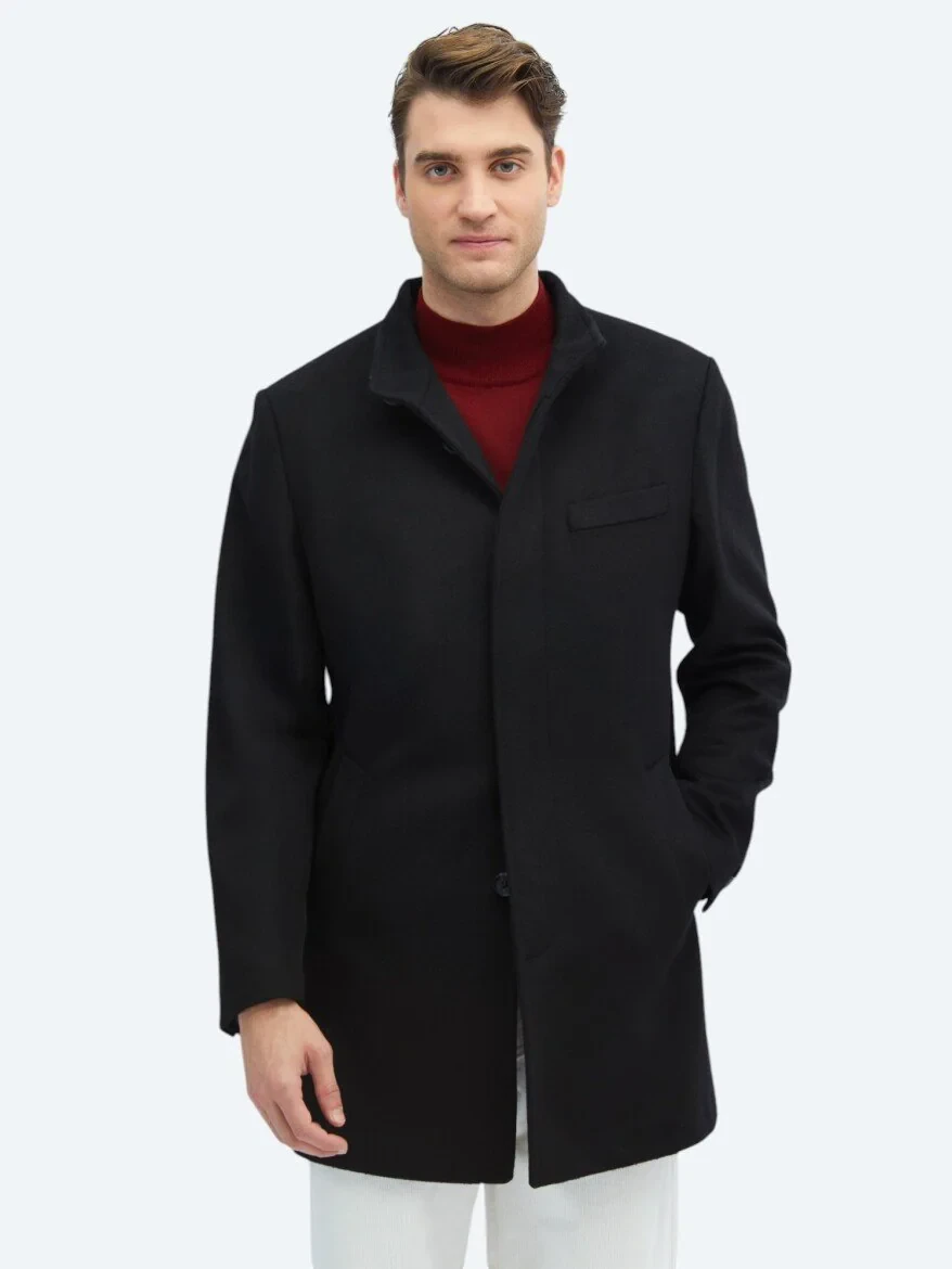 Black Weaving Overcoat - 3
