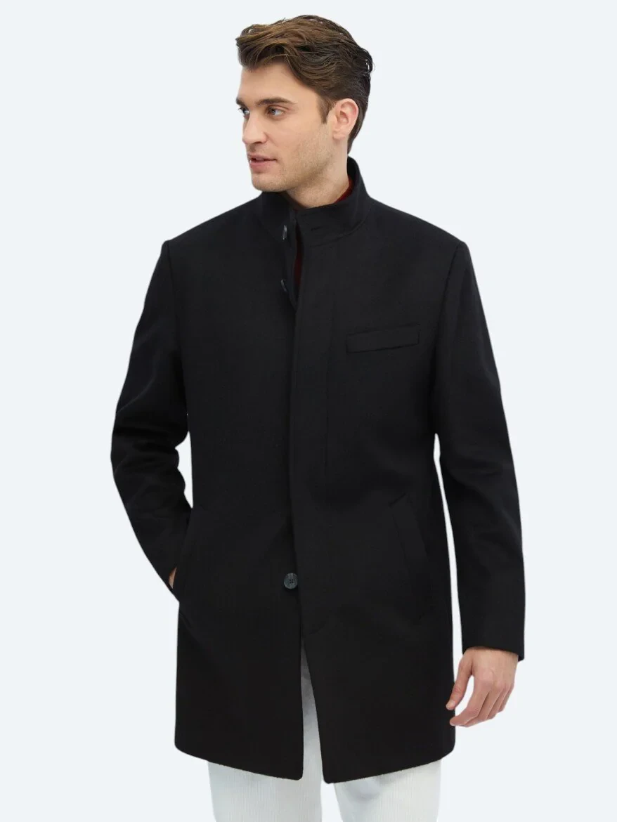 Black Weaving Overcoat 
