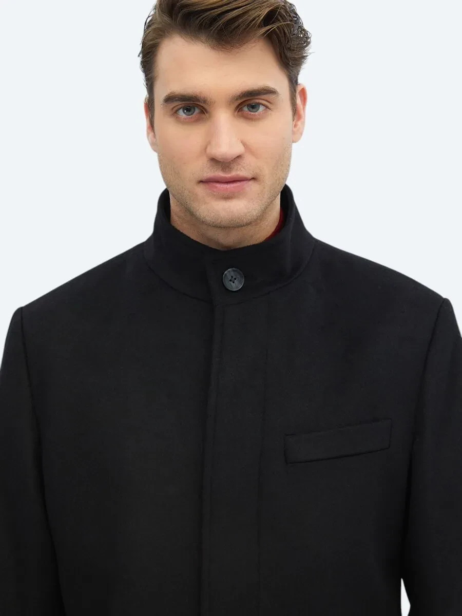 Black Weaving Overcoat - 5