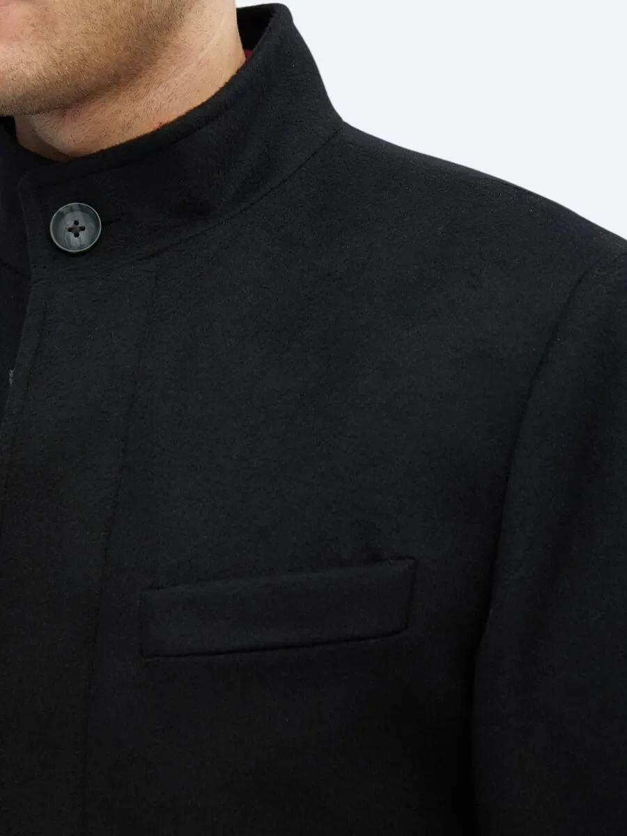 Black Weaving Overcoat - 6