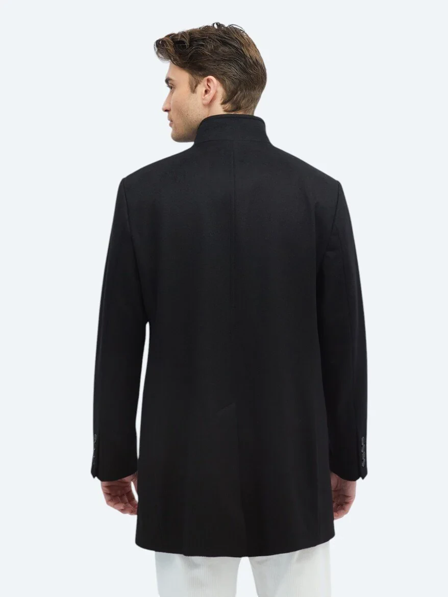 Black Weaving Overcoat - 7