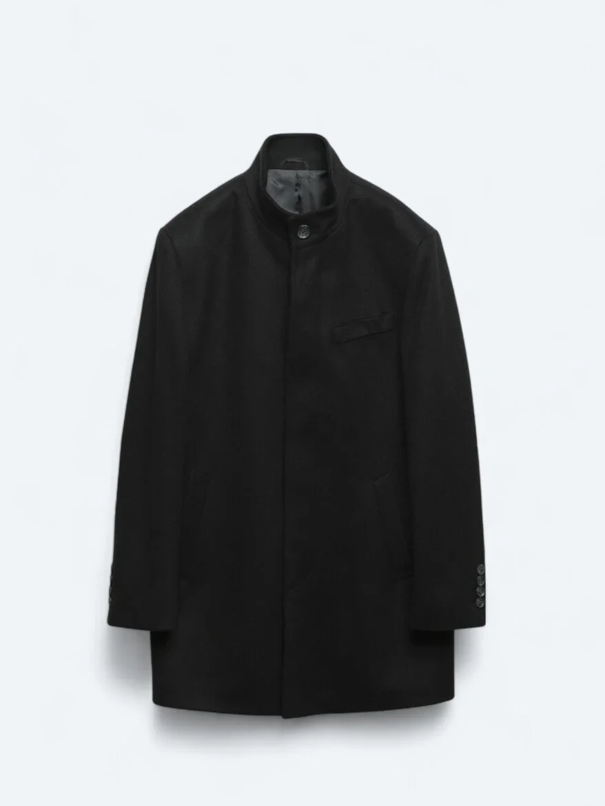 Black Weaving Overcoat - 8