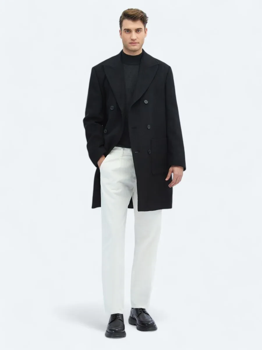 Black Weaving Overcoat - 2