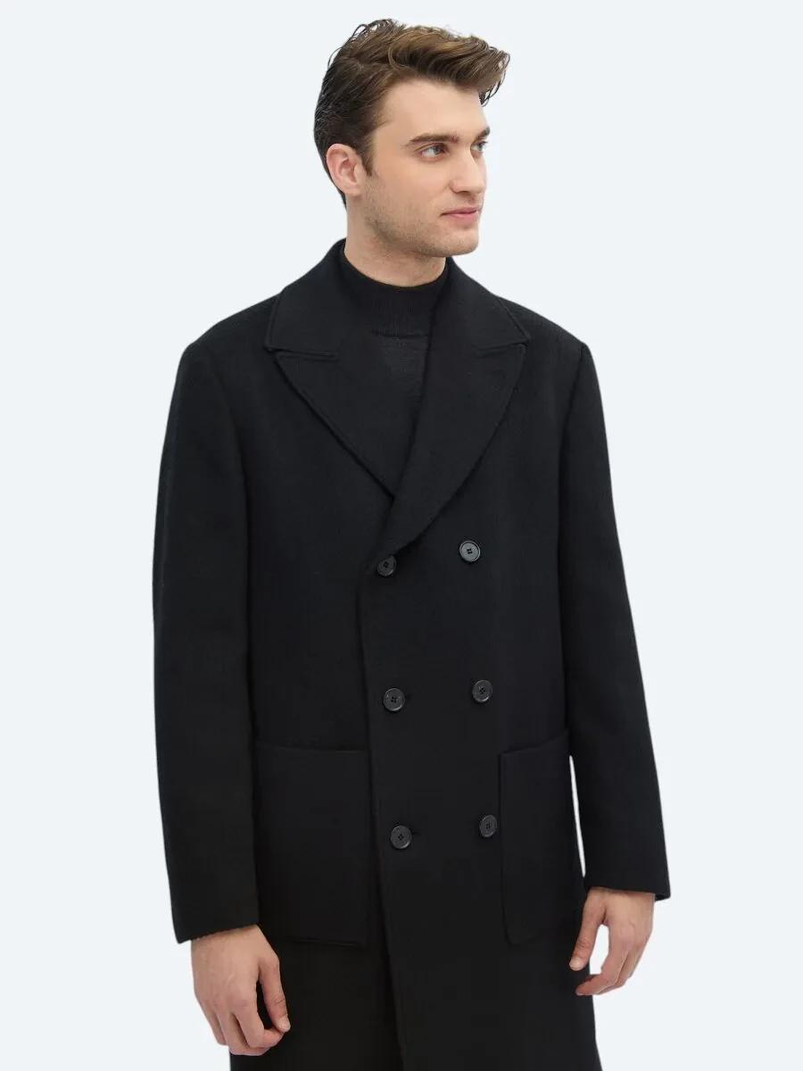 Black Weaving Overcoat - 3