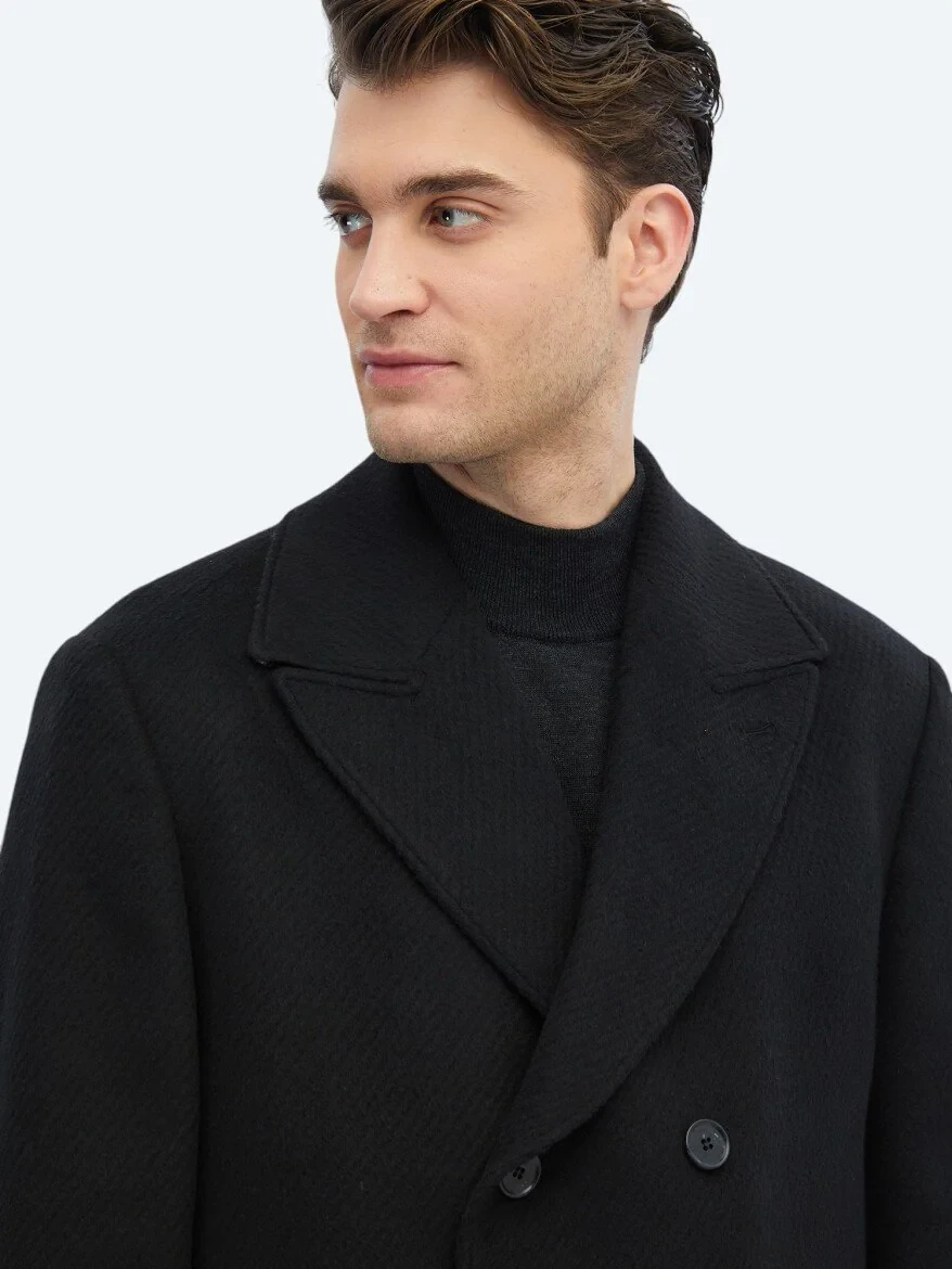 Black Weaving Overcoat - 4