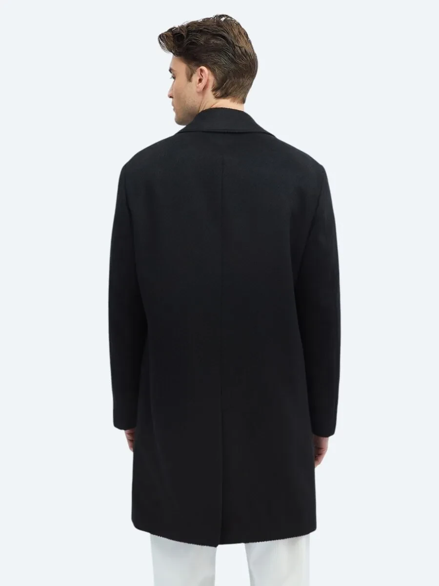 Black Weaving Overcoat - 6
